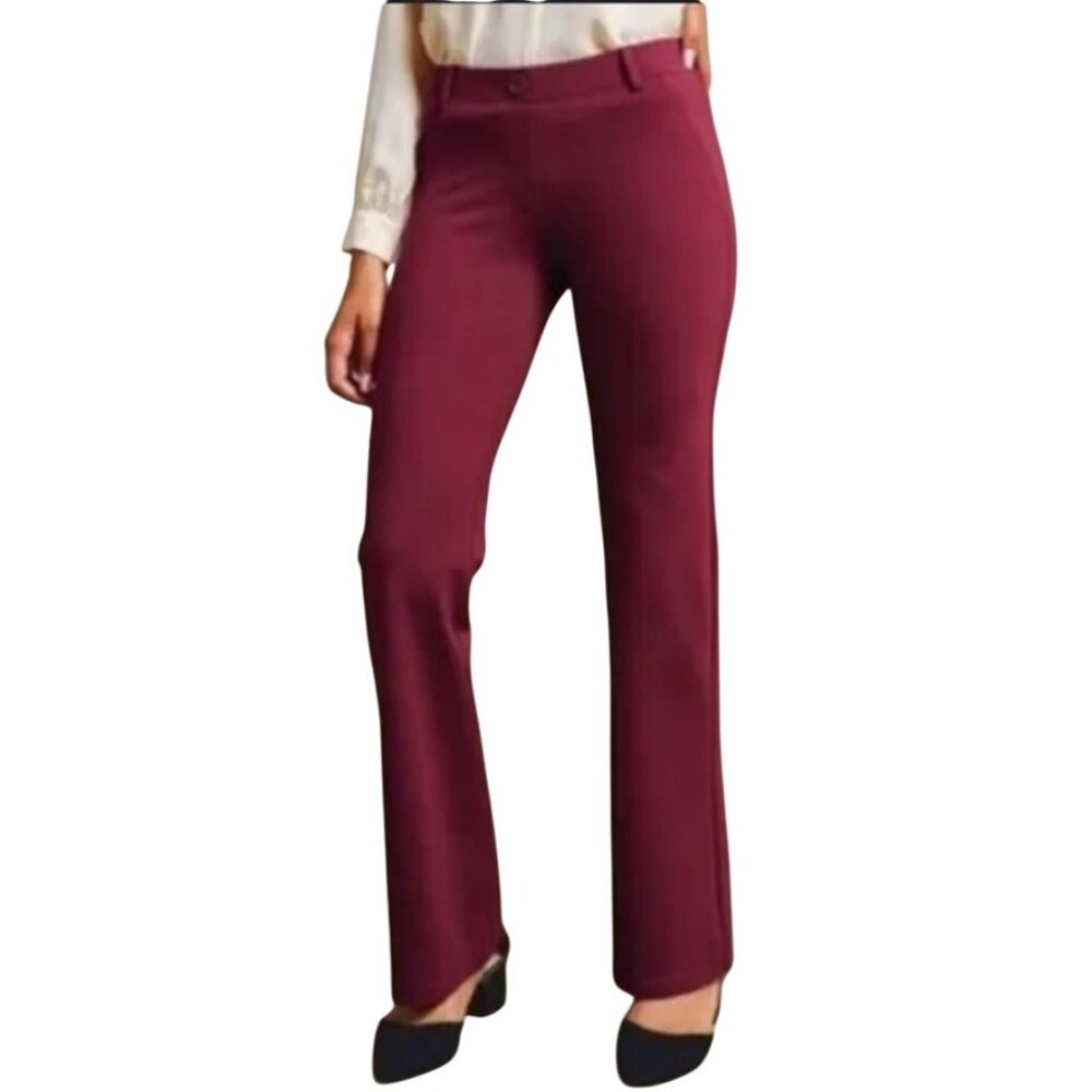 Betabrand Yoga Dress Pants Size 2XL NWT Burgundy Maroon Bootcut Pull On Stretch‎